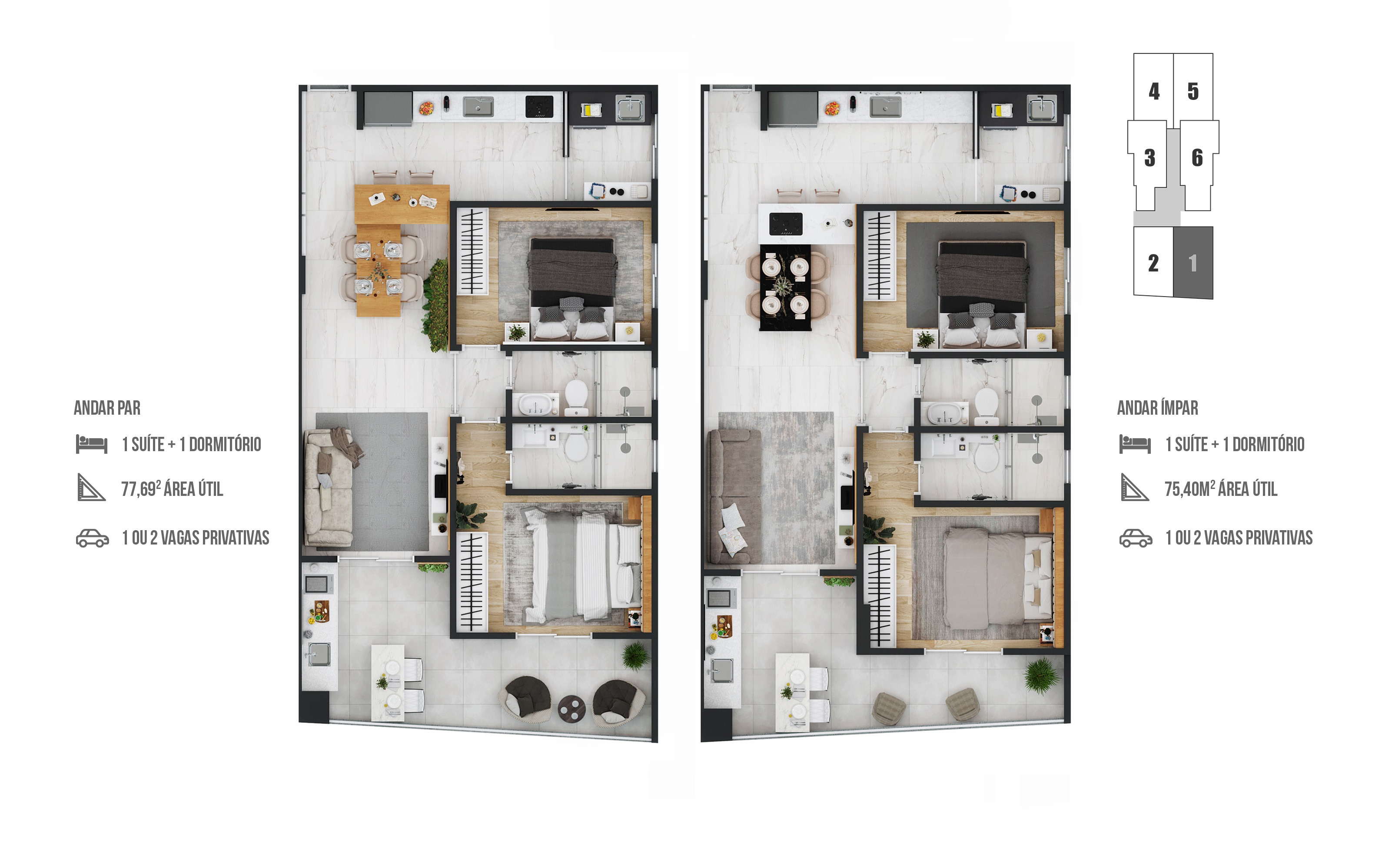 Apartamento, 2 quartos, 74 m² - Foto 2