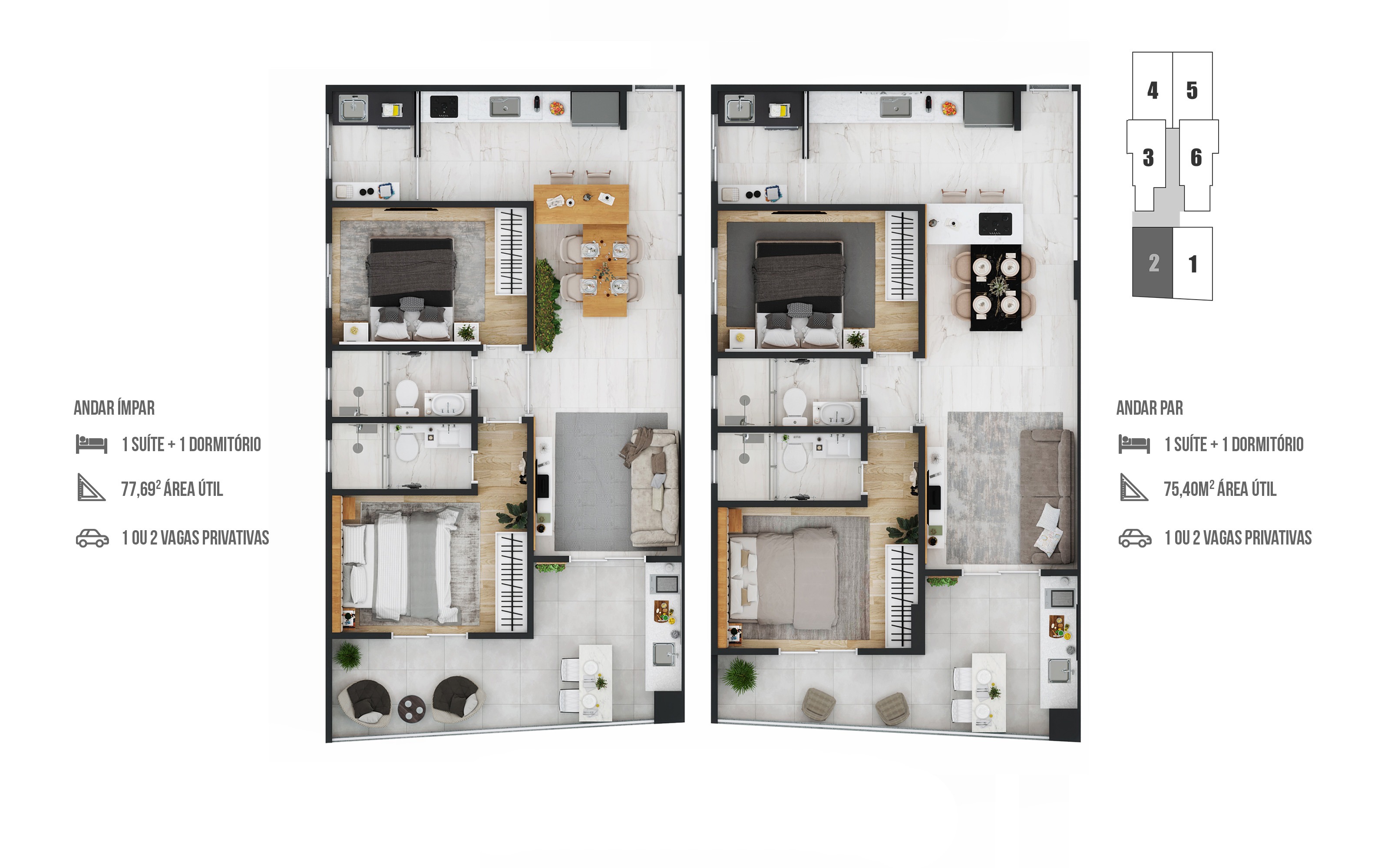 Apartamento, 2 quartos, 74 m² - Foto 3