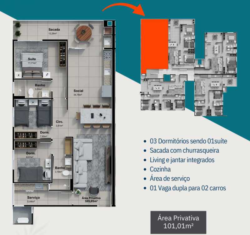 Apartamento, 3 quartos, 101 m² - Foto 10