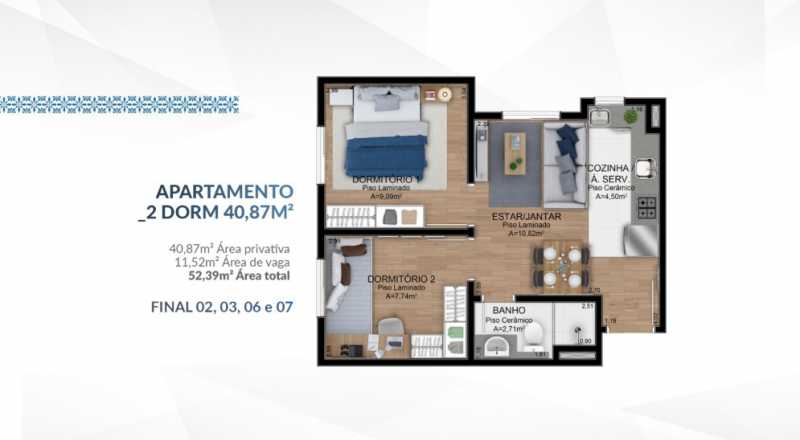 Apartamento, 2 quartos, 40 m² - Foto 1
