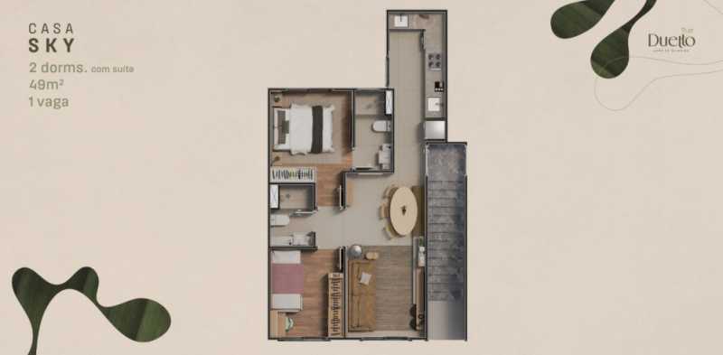Casa de Condomínio, 2 quartos - Foto 1