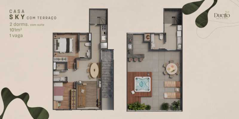 Casa de Condomínio, 2 quartos - Foto 1