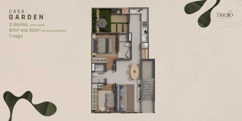Casa de Condomínio, 2 quartos - Foto 1