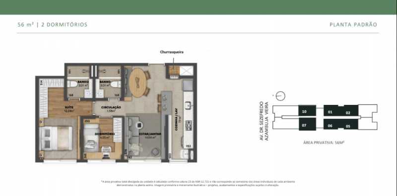 Apartamento, 2 quartos, 56 m² - Foto 1