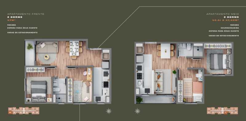 Apartamento, 2 quartos, 46 m² - Foto 2