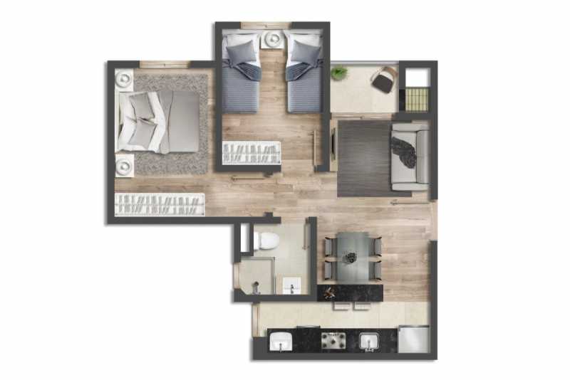 Apartamento, 2 quartos, 46 m² - Foto 1