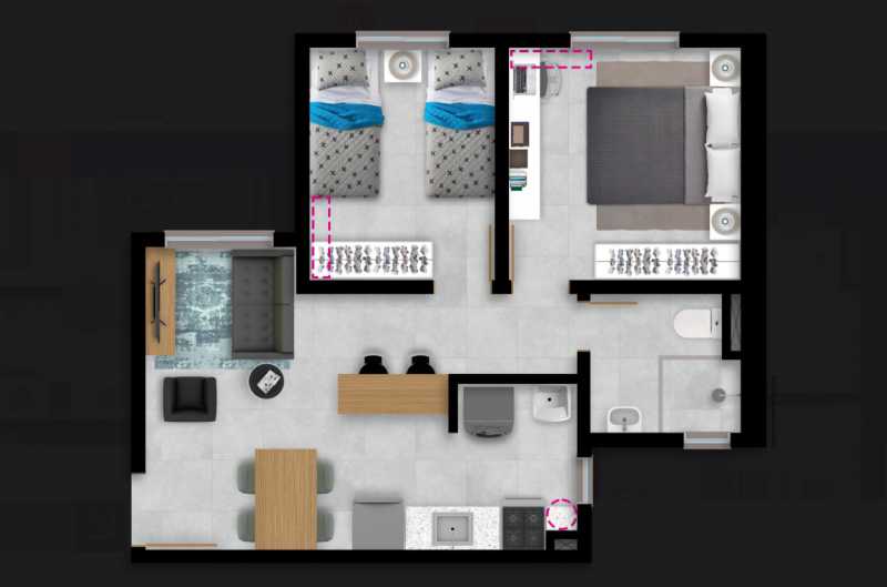 Apartamento, 2 quartos, 41 m² - Foto 1