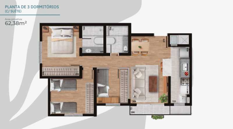 Apartamento, 3 quartos, 62 m² - Foto 1