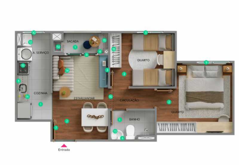 Apartamento, 2 quartos, 40 m² - Foto 1