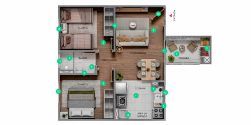 Apartamento, 2 quartos, 42 m² - Foto 1