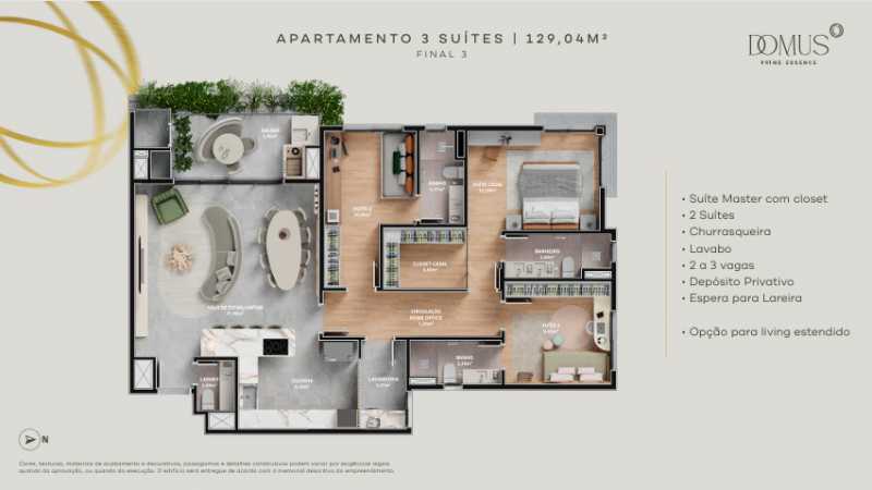 Apartamento, 3 quartos, 129 m² - Foto 1