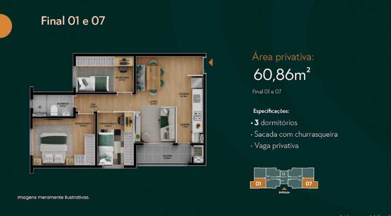Apartamento, 3 quartos, 60 m² - Foto 1
