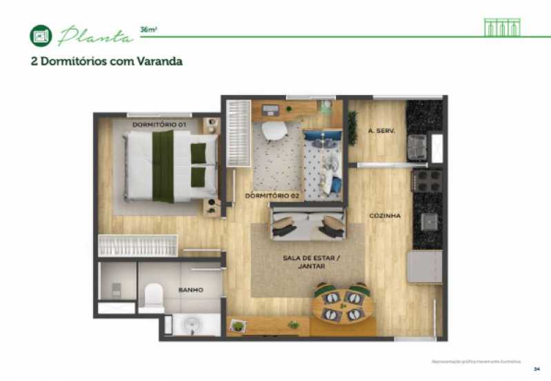 Apartamento, 2 quartos, 36 m² - Foto 1