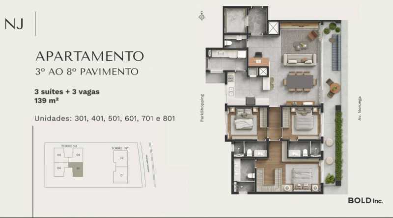 Apartamento, 3 quartos, 139 m² - Foto 1