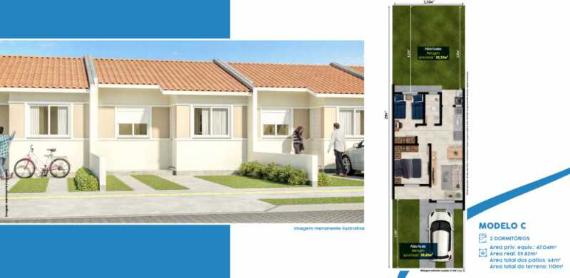 Casa, 2 quartos, 43 m² - Foto 1