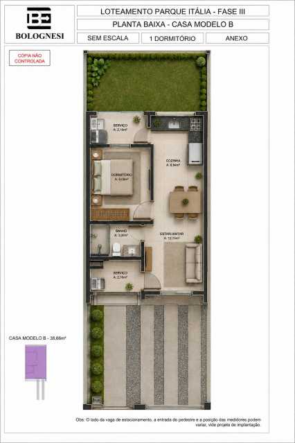 Casa, 1 quarto, 38 m² - Foto 1