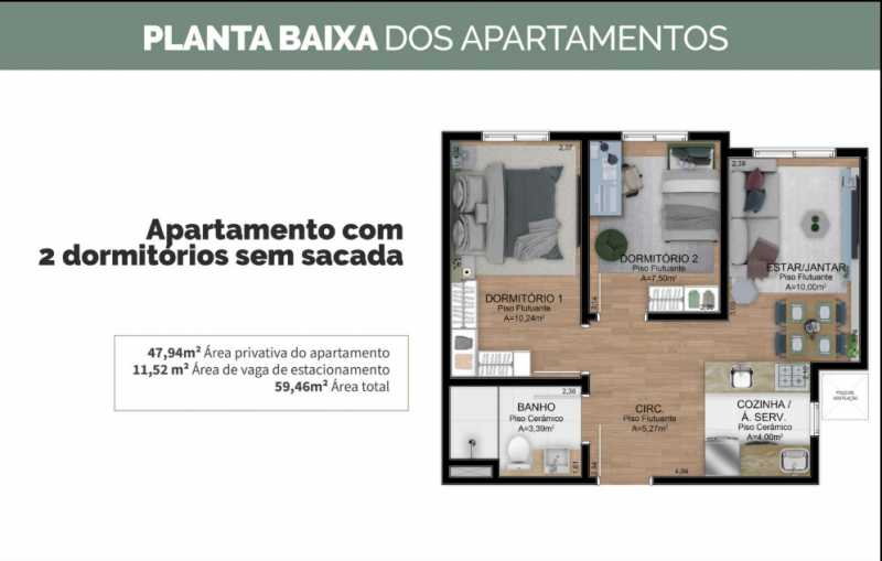 Apartamento, 2 quartos, 47 m² - Foto 1