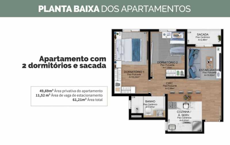 Apartamento, 2 quartos, 49 m² - Foto 1