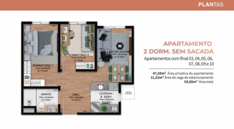 Apartamento, 2 quartos, 47 m² - Foto 1