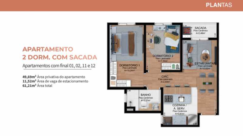 Apartamento, 2 quartos, 49 m² - Foto 1