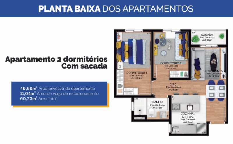 Apartamento, 2 quartos, 49 m² - Foto 1