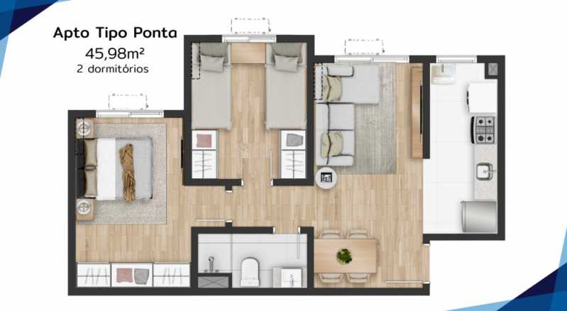 Apartamento, 2 quartos, 45 m² - Foto 1
