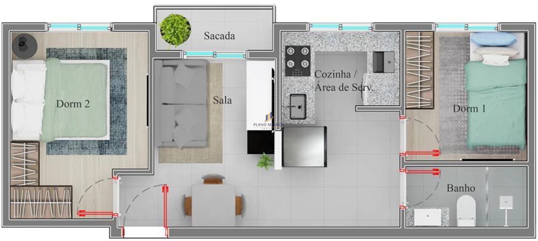 Apartamento, 2 quartos, 37 m² - Foto 5
