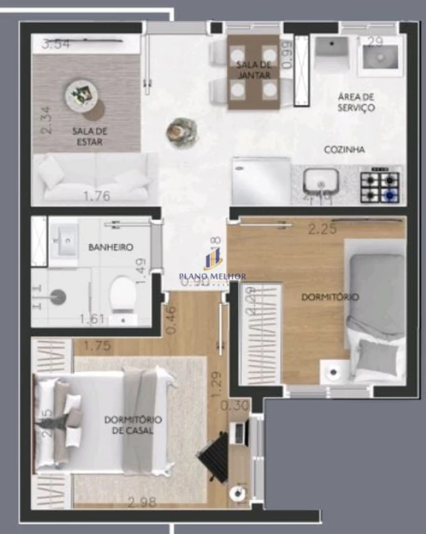 Apartamento, 2 quartos, 36 m² - Foto 8