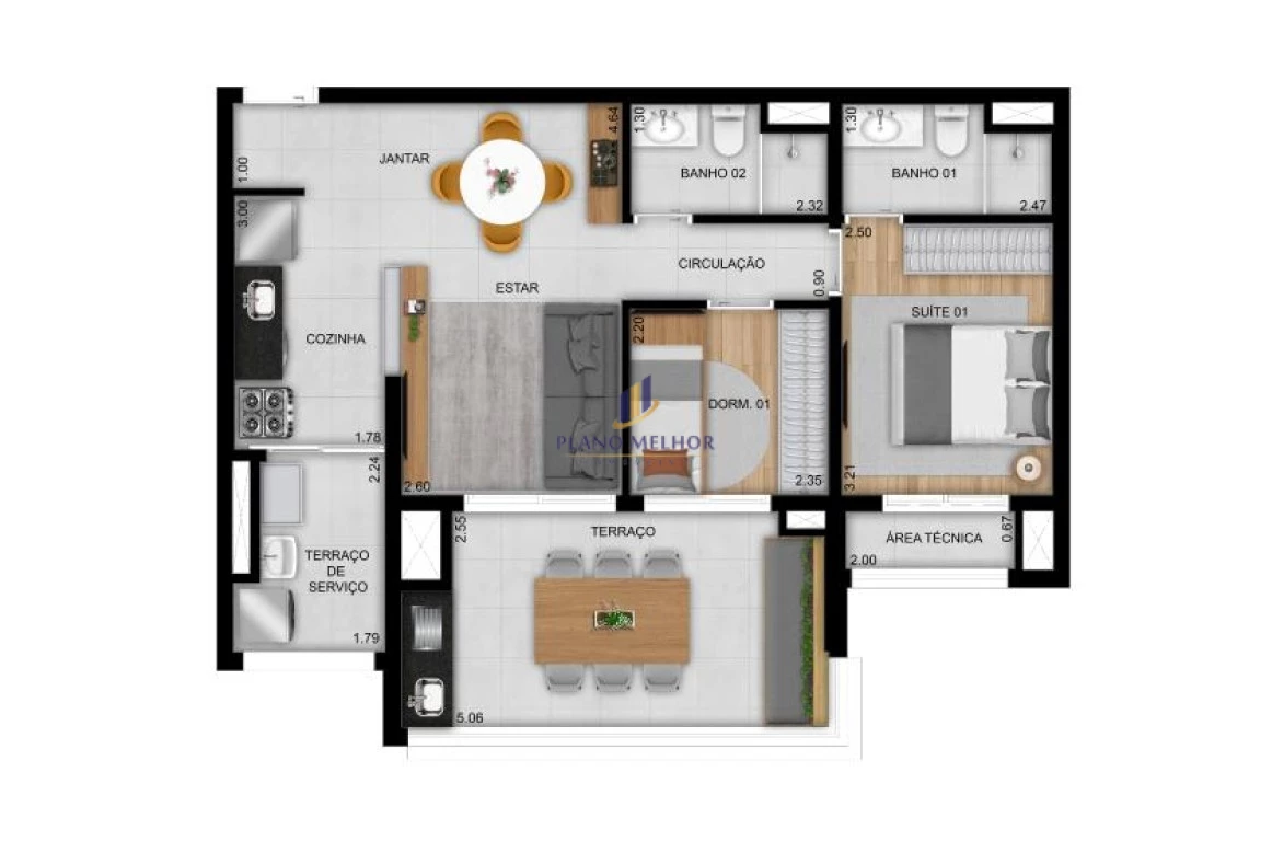 Apartamento, 2 quartos, 69 m² - Foto 6