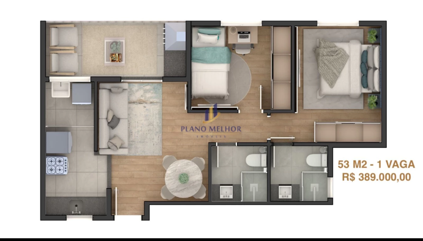 Apartamento, 2 quartos, 56 m² - Foto 7