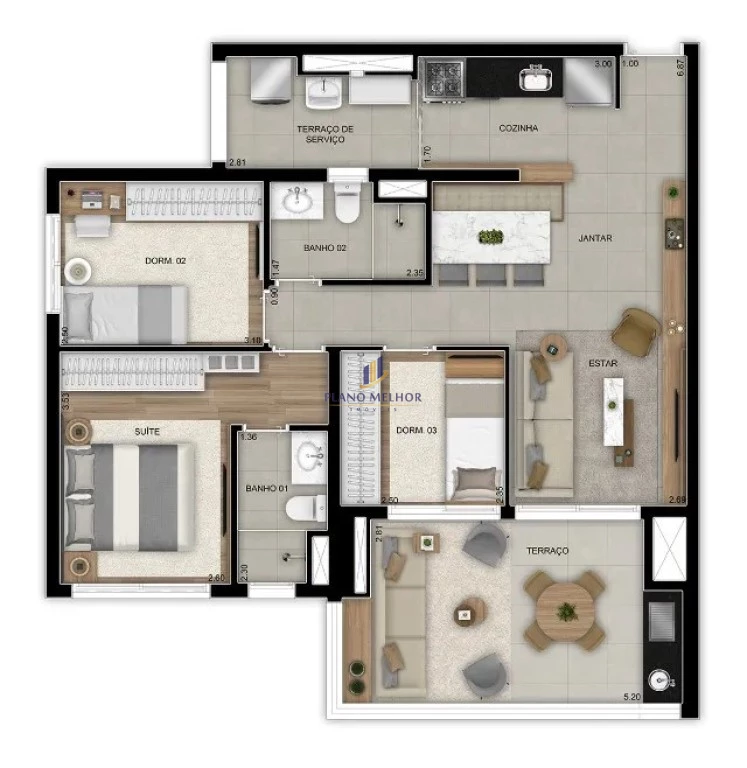 Apartamento, 3 quartos, 88 m² - Foto 3