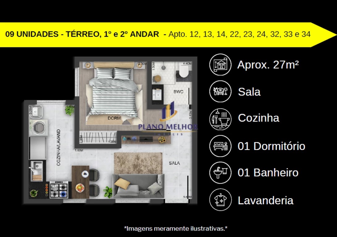 Apartamento, 2 quartos, 37 m² - Foto 10