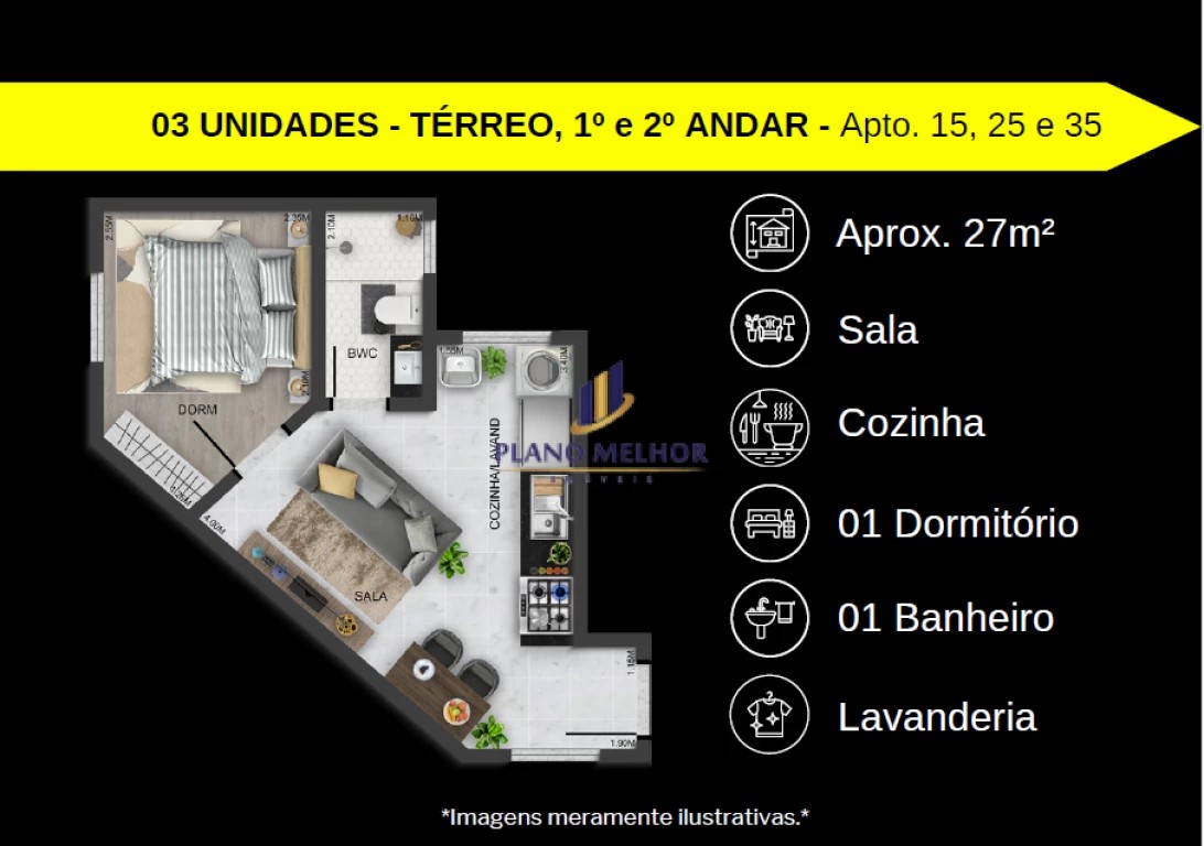 Apartamento, 2 quartos, 37 m² - Foto 11