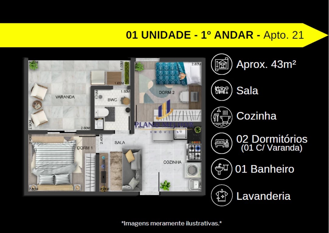 Apartamento, 2 quartos, 37 m² - Foto 12