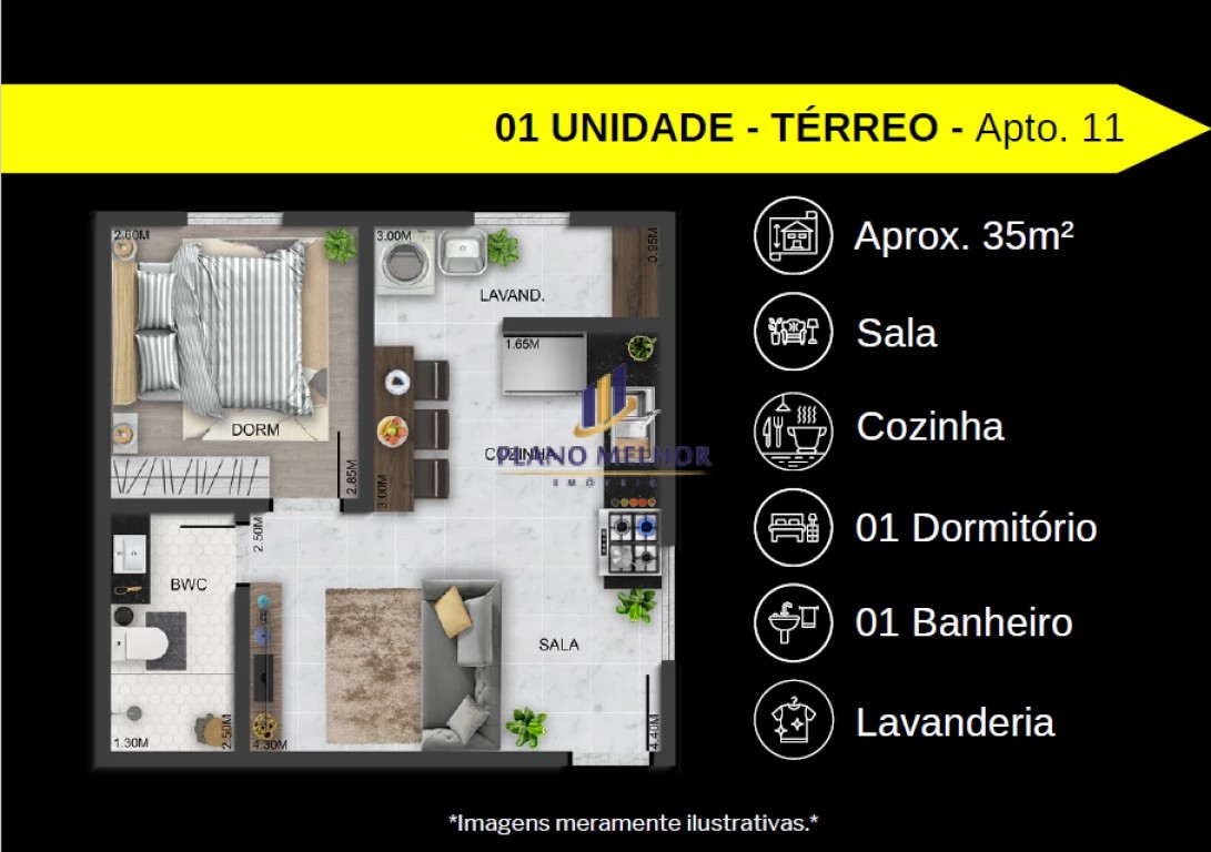 Apartamento, 2 quartos, 37 m² - Foto 9