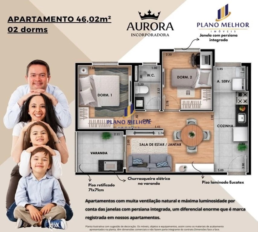 Apartamento, 2 quartos, 43 m² - Foto 3