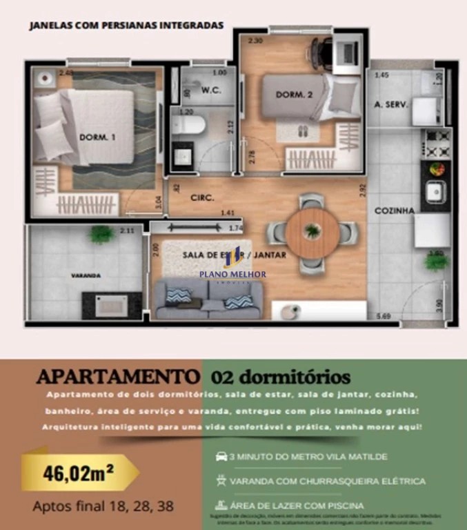 Apartamento, 2 quartos, 43 m² - Foto 36