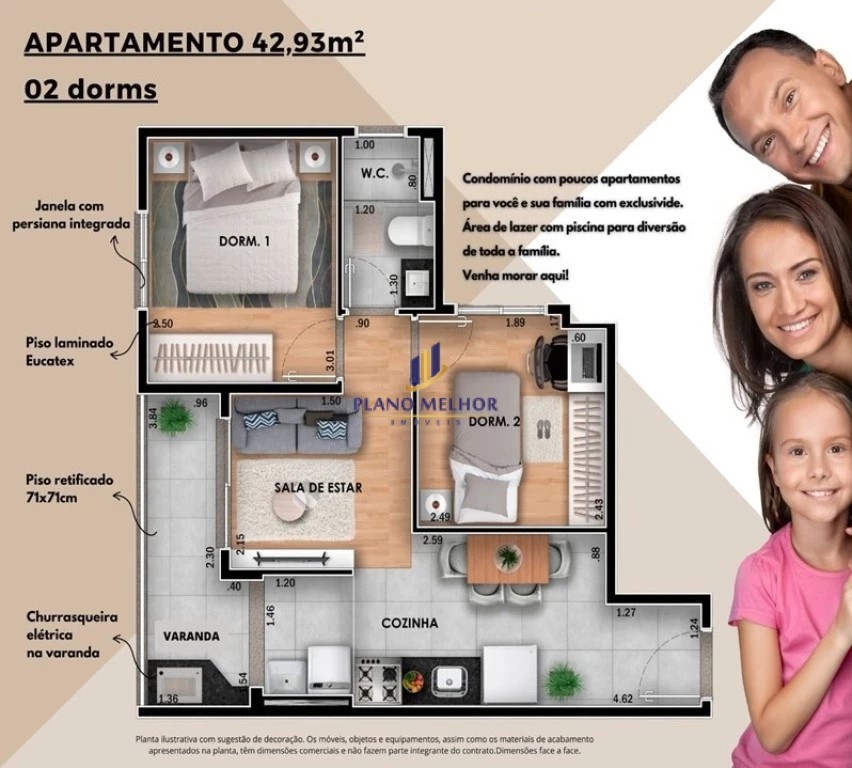 Apartamento, 2 quartos, 43 m² - Foto 4