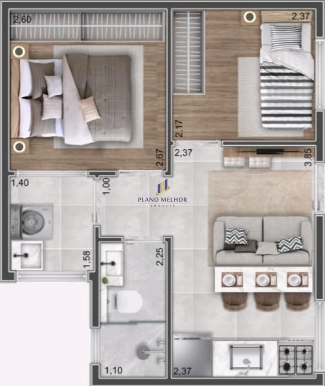 Apartamento, 2 quartos, 31 m² - Foto 3