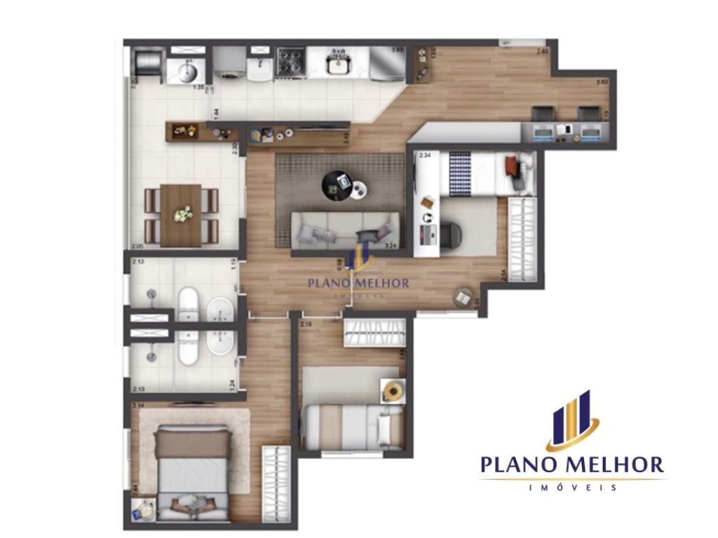 Apartamento, 3 quartos, 66 m² - Foto 44