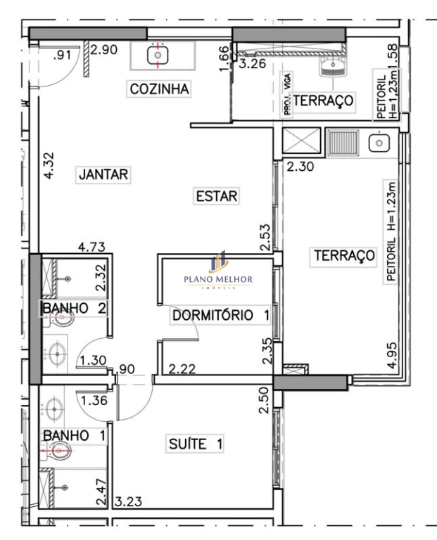 Apartamento, 2 quartos, 68 m² - Foto 2