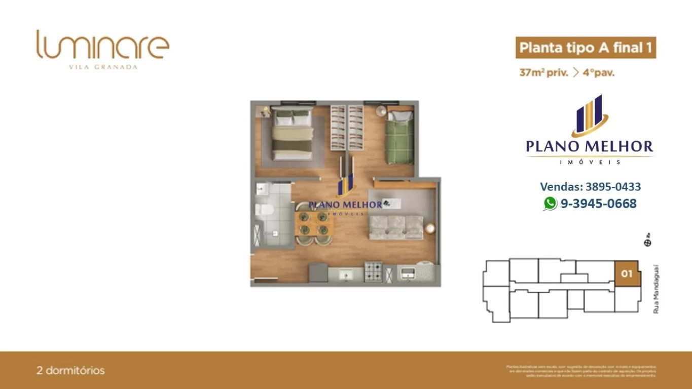 Apartamento, 2 quartos, 37 m² - Foto 24