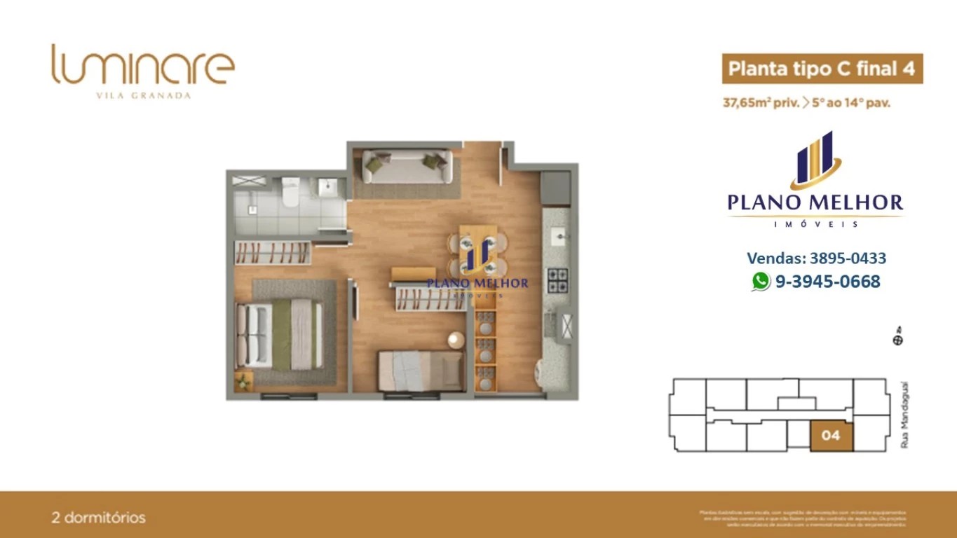 Apartamento, 2 quartos, 37 m² - Foto 37
