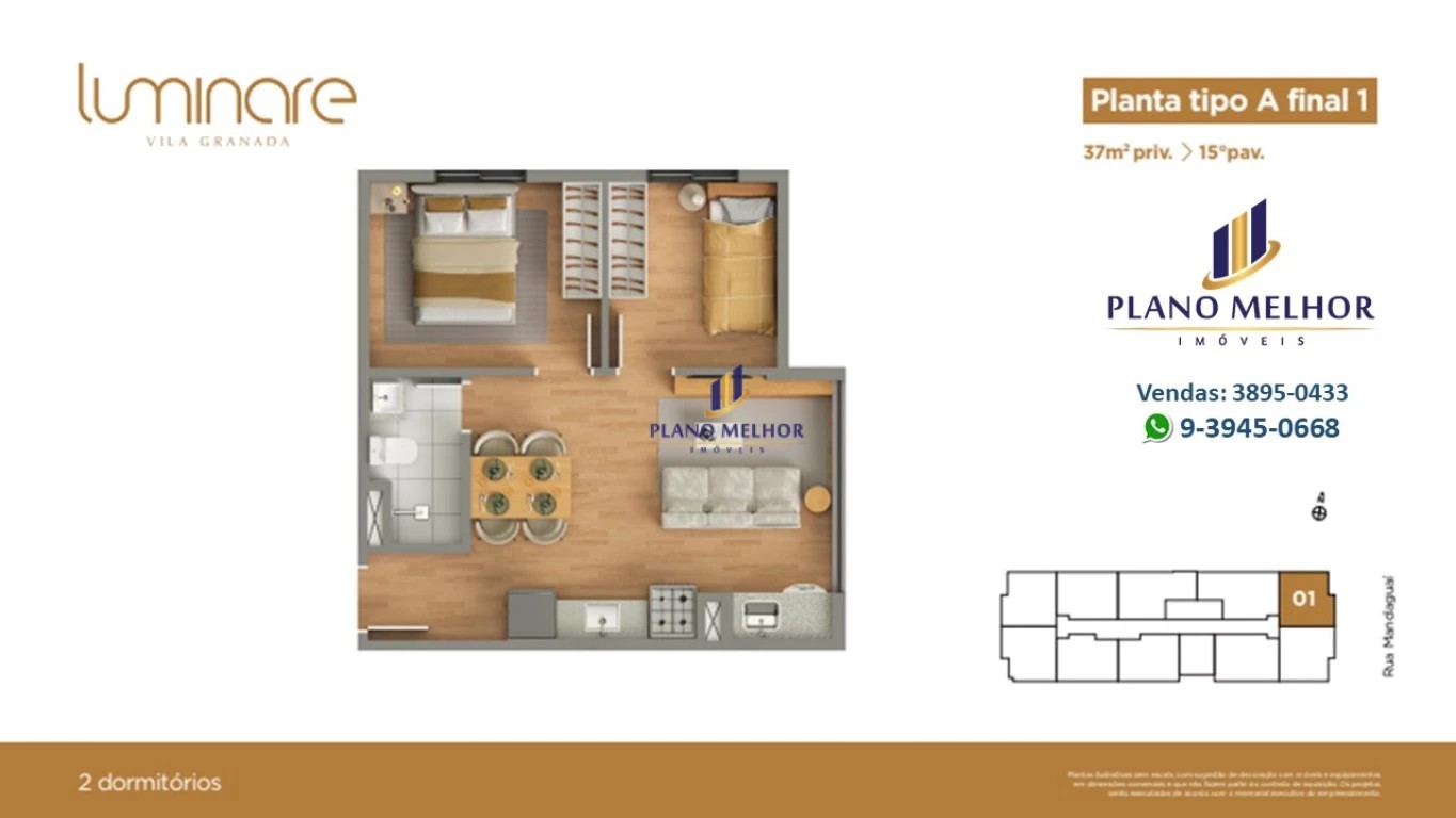 Apartamento, 2 quartos, 37 m² - Foto 44