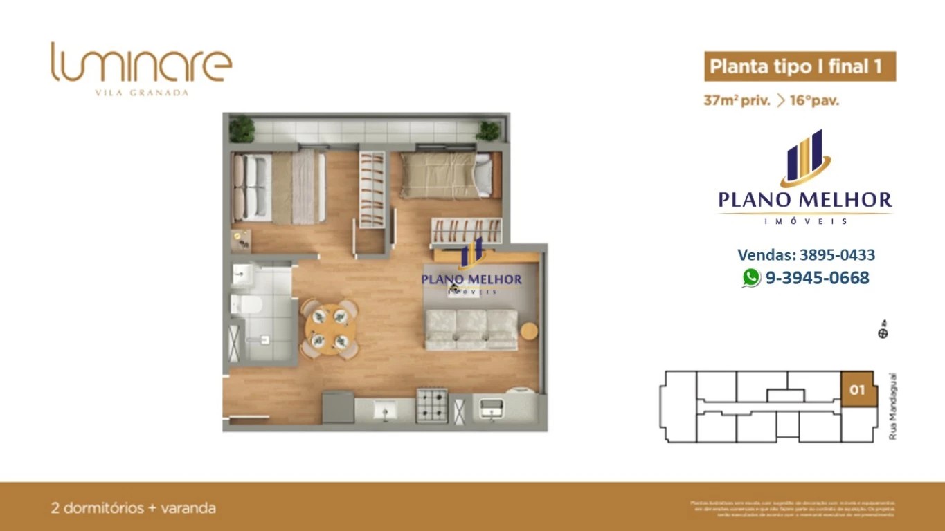 Apartamento, 2 quartos, 37 m² - Foto 54