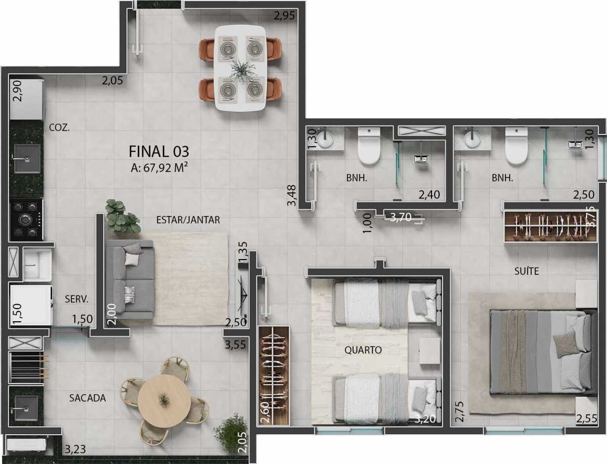 Apartamento, 2 quartos, 67 m² - Foto 4