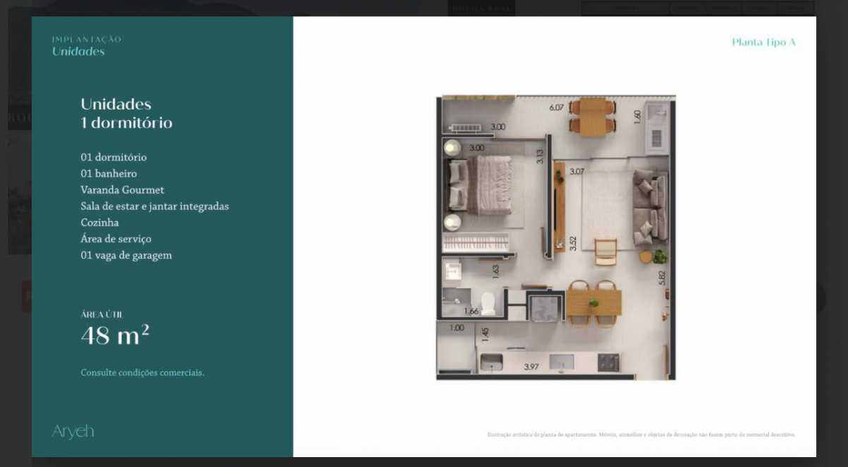 Apartamento, 1 quarto, 48 m² - Foto 2
