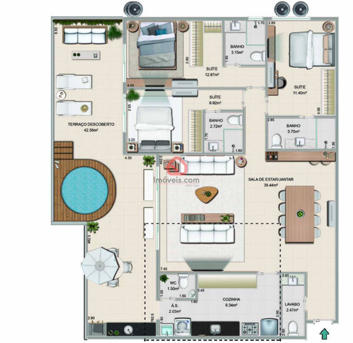 Cobertura, 3 quartos, 156 m² - Foto 5